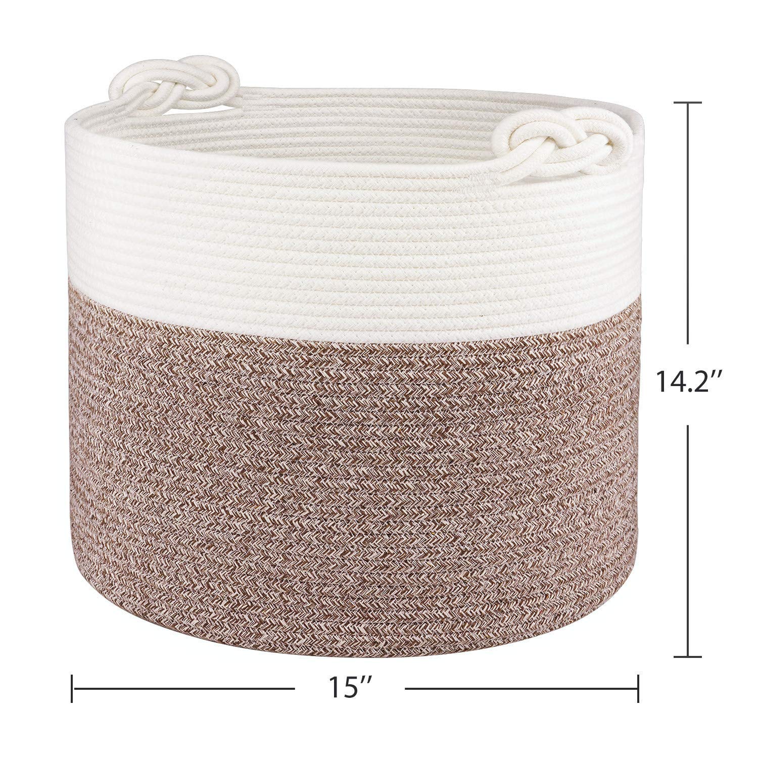 INDRESSME Large Linen Basket (Set of 2) - Baby Nursery Laundry Hamper for Clothes Storage & Organization - Perfect for Nursery, Bedroom, Bathroom, and Laundry Room