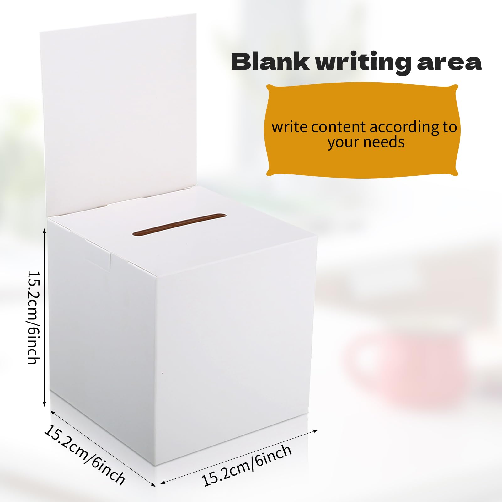 50 Pcs Bulk Raffle Boxes with Slots - Ballot Box, Donation Box for Fundraising, Voting, Auctions & Charity Events - Removable Header for Customization - Perfect for Ticket Collection, Contests & Suggestion Boxes (50 Pack)