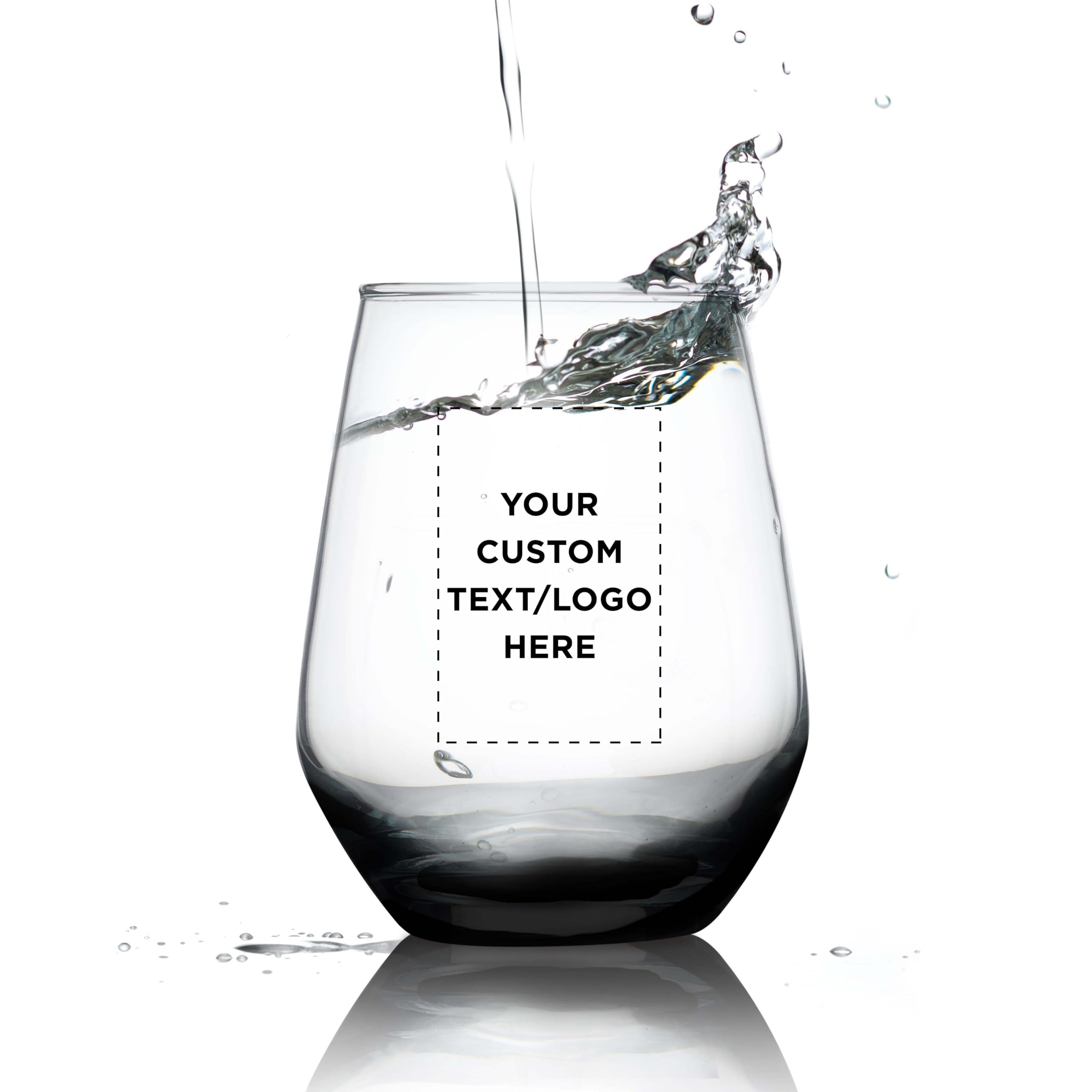 Custom Silica Stemless Wine Glasses 12 oz (Set of 50) - Personalized Bulk Pack for Restaurants & Bars - Durable Glassware for Red Wine, White Wine & Cocktails - Perfect for Weddings, Parties & Corporate Events - Black