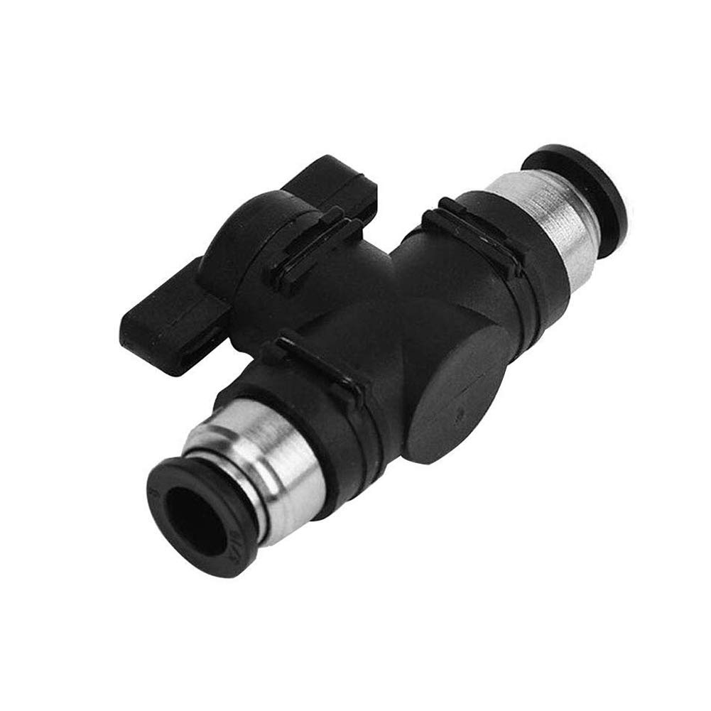 Beduan 4mm Push to Connect Ball Valve - Pneumatic Air Flow Control Fitting with Straight Union Adapter for Air Compressors, HVAC Systems, and Industrial Applications