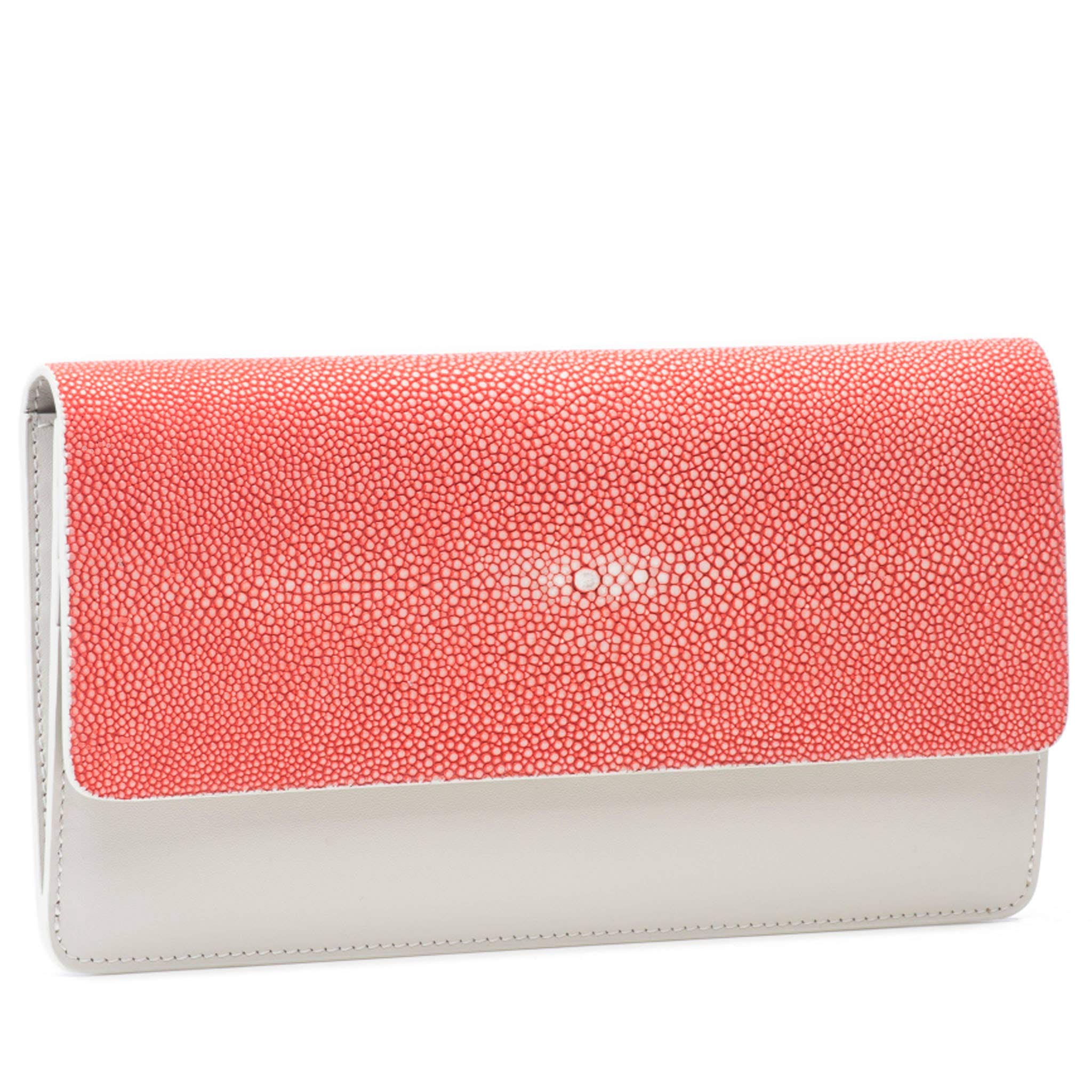 VIVO Bea II Women's Napa Leather & Shagreen Wallet - Hibiscus Pink | Slim RFID Blocking Bifold Wallet for Everyday Use & Travel