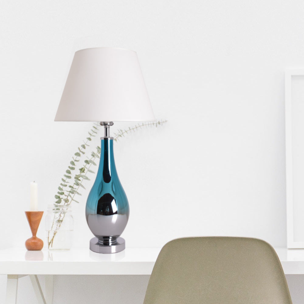Tulip Ombre Droplet Glass Table Lamp - 28 Inch Modern Home Decor Lighting for Living Room, Bedroom & Office