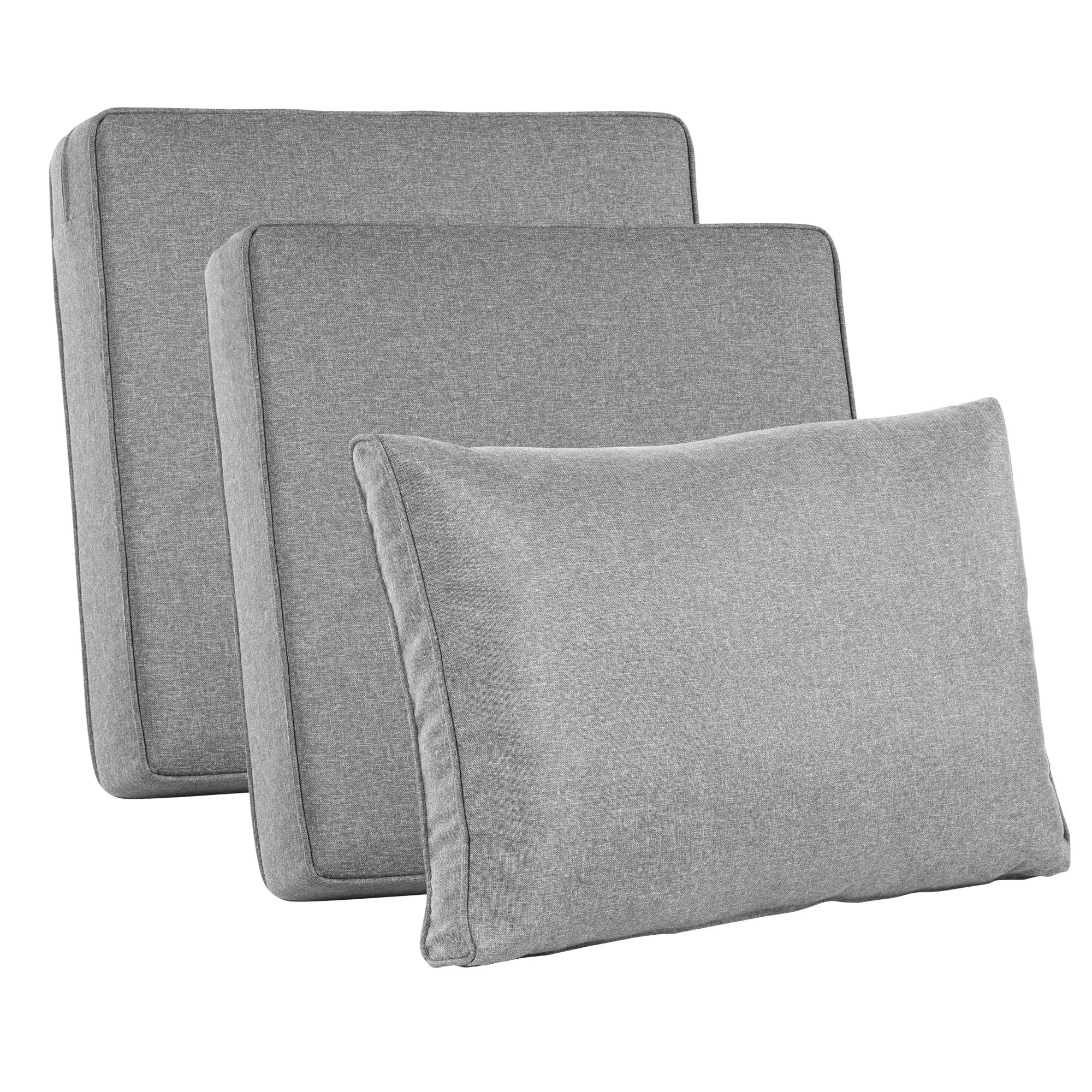Waterproof Outdoor Cushion Covers - 8 Pack Dark Grey Patio Furniture Covers with Zipper for Sofa, Couch & Ottoman | All-Weather Protection for Deck, Poolside & Garden Seating
