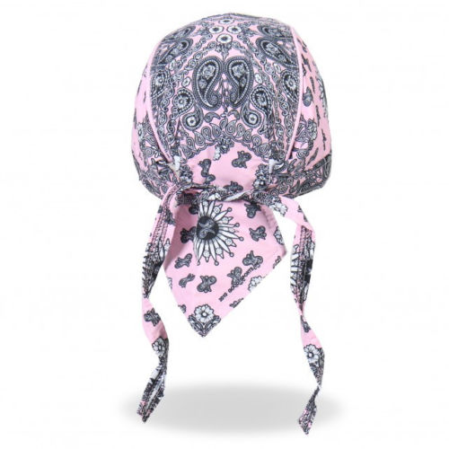 Hot Leathers Pink Paisley Headwrap - Premium Ladies Biker Du Rag for Motorcycle Riding & Outdoor Activities
