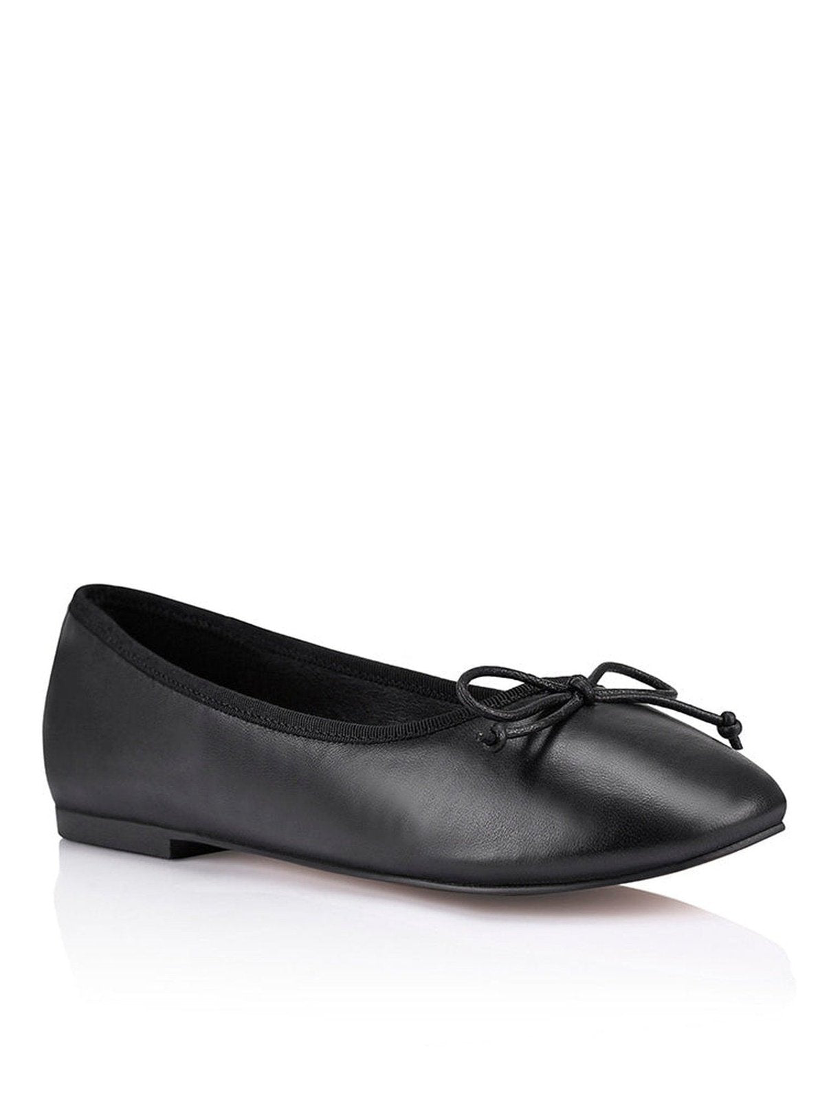 Black Leather Ballet Flats for Women - Comfortable & Stylish Shoes for Work, Casual Wear & Dance