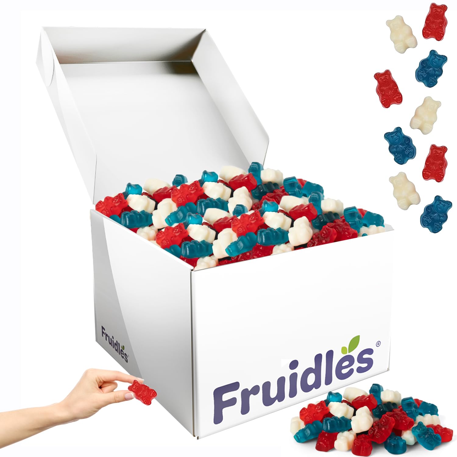 Fruidles USA Patriotic Freedom Gummi Bears - Red White & Blue 4th of July Gummy Candy - Bulk 5lb Bag - Perfect for Independence Day Parties, Summer BBQs, and Patriotic Celebrations