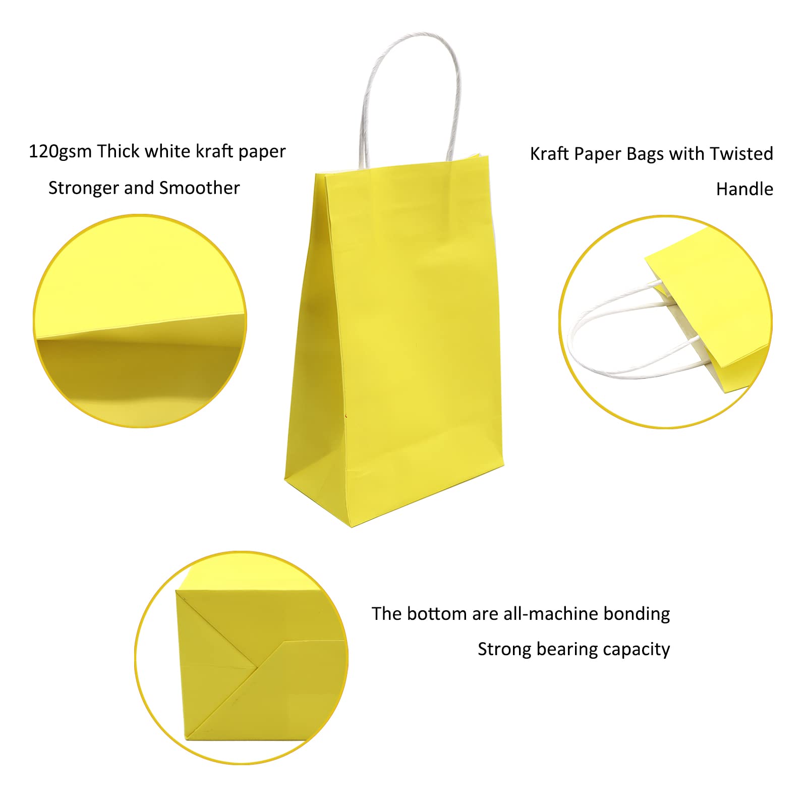 ECOHOLA Kraft Paper Party Bags 32-Pack, Rainbow Colors for Weddings & Kids Crafts