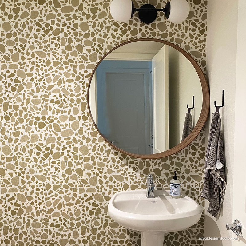 Terrazzo Stencil for DIY Flooring & Wall Art - Reusable Decorative Concrete Tile Pattern Template for Home & Commercial Use
