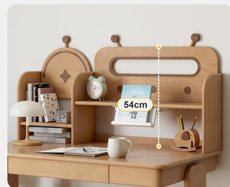 Premium Oak & Beech Solid Wood Multi-Layer Desktop Shelf - Sturdy & Stylish Organizer for Home Office, Study, or Workspace - Perfect for Books, Plants, and Office Supplies