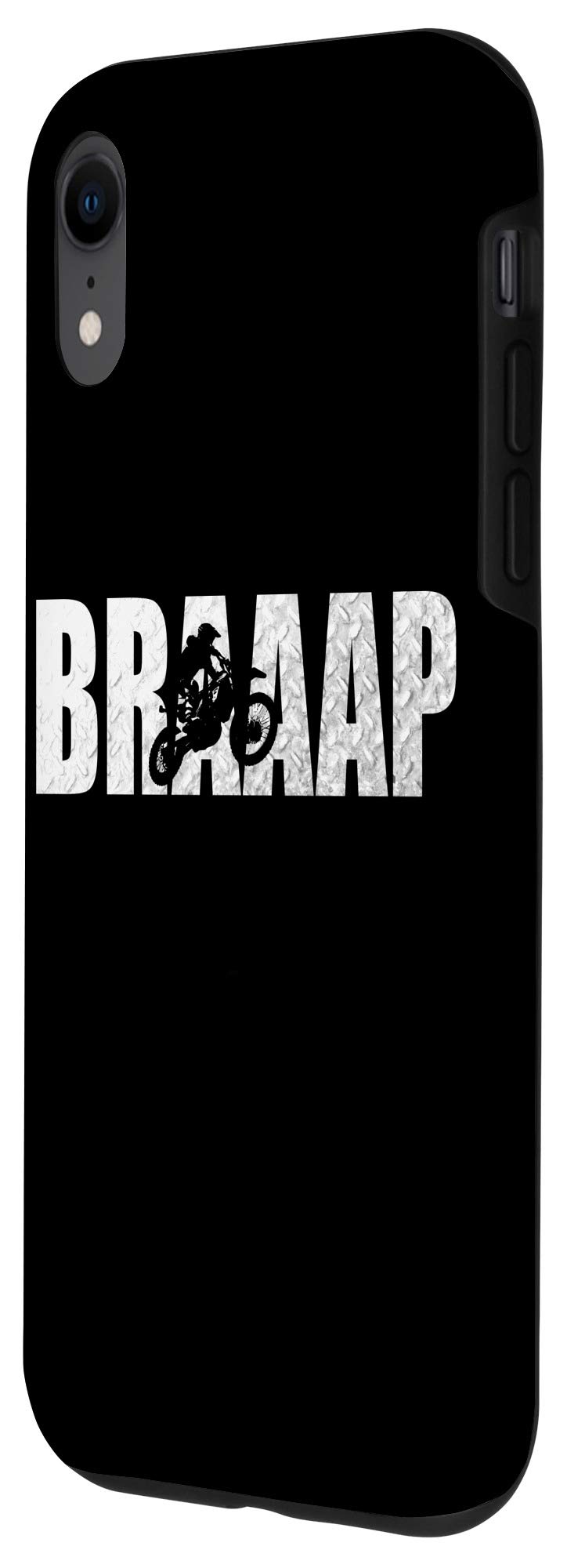 iPhone XR Braaap Motocross Black Shockproof Phone Case - Durable Protective Cover for Motorcycle Riding & Extreme Sports