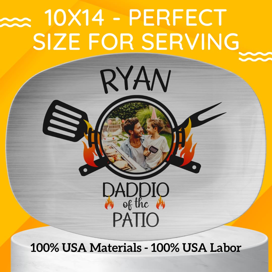 Personalized BBQ Grill Plate - Custom Birthday Gift for Dad, Perfect for Outdoor Grilling & Patio Parties