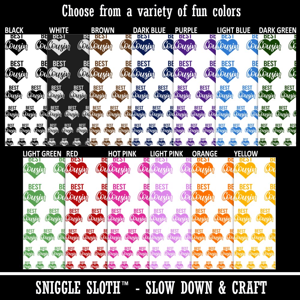 Best Waterproof Temporary Tattoos for Adults - Cousin in Heart Fake Body Art Set (Black, 1 Sheet) | Perfect for Parties, Weddings & Family Events