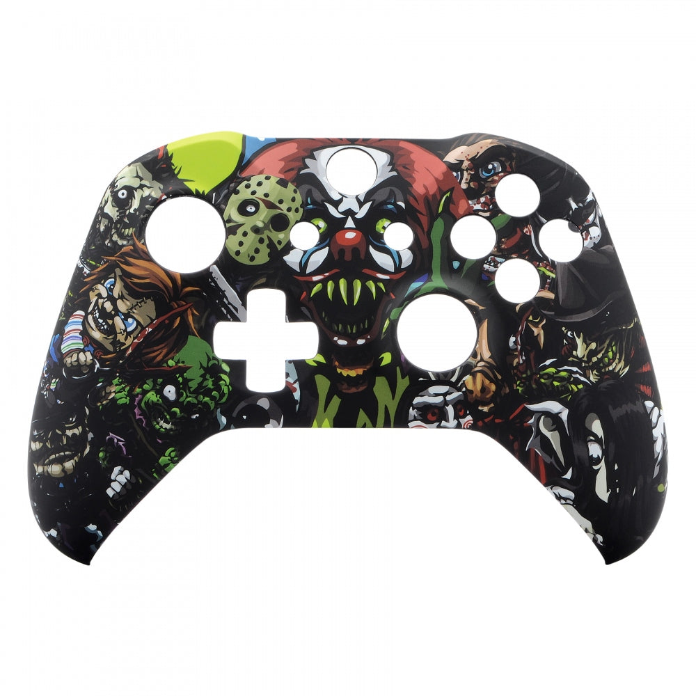 eXtremeRate Scary Party Bomb Faceplate Cover - Soft Touch Front Housing Shell with Comfortable Grip for Xbox One X & One S Controller (SXOFT11X) - Perfect for Gaming, Halloween Parties & Custom Controller Designs