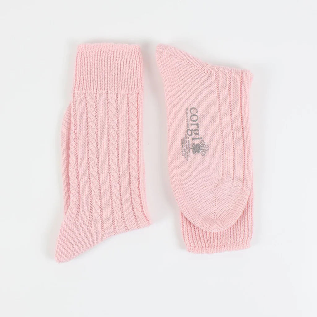 Handmade Mini Cable Pure Cashmere Socks for Women - Ultra Soft Winter Warm Socks for Home, Office & Gift Giving