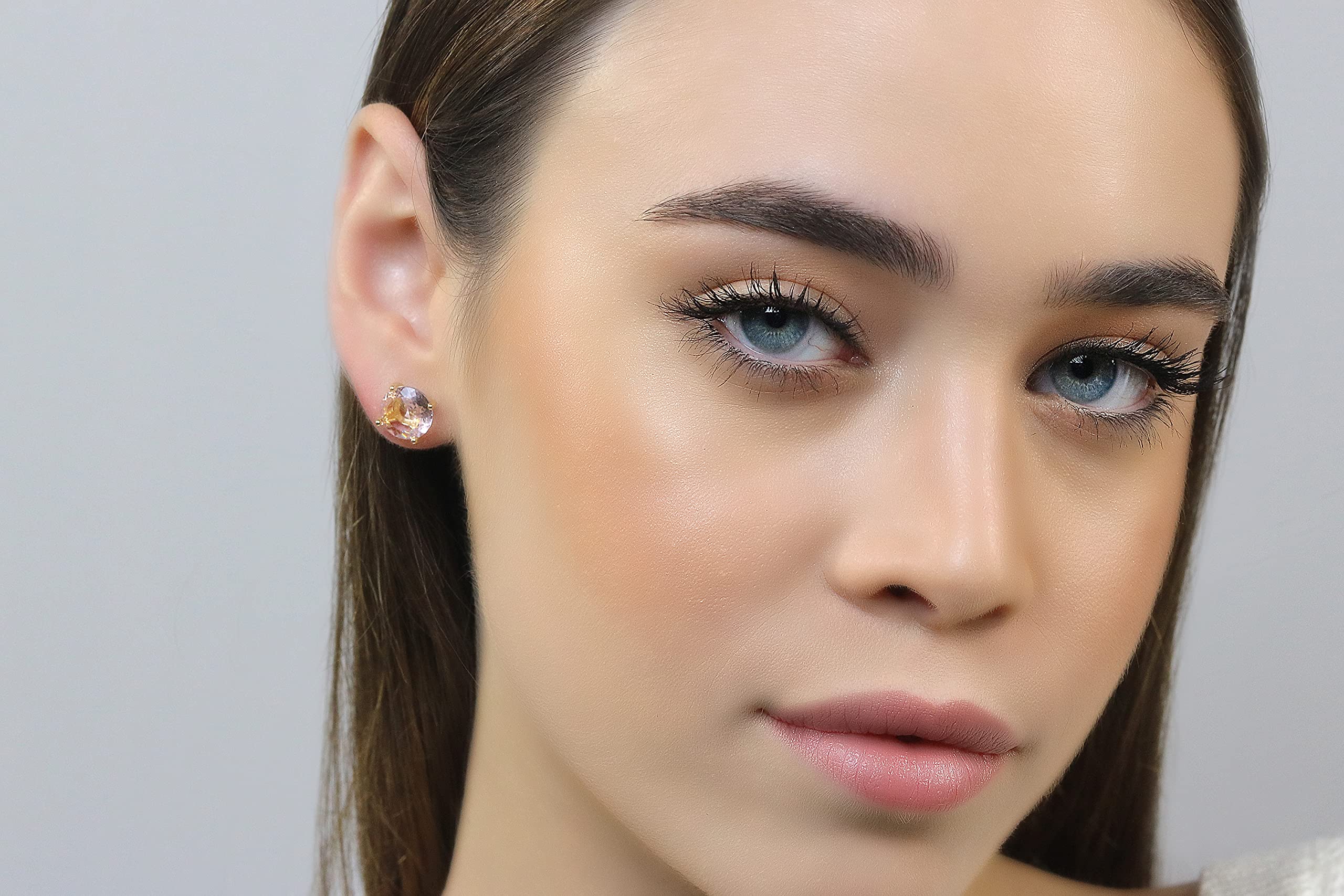 Rose Quartz Gold Stud Earrings - Handmade Crystal Jewelry for Women - Perfect for Gifts & Daily Wear