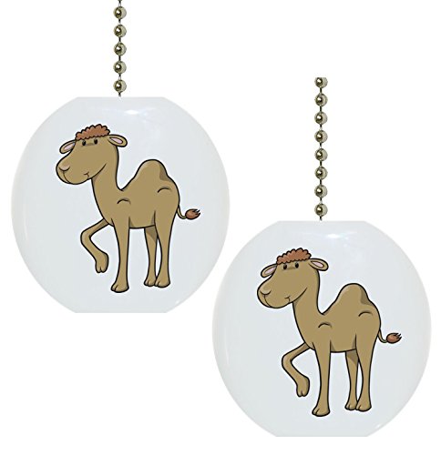 Set of 2 Adorable Baby Camel Ceramic Fan Pulls - Handmade Solid Ceramic Animal Decor for Ceiling Fans, Home Decor, Nursery & Kids Room Accessories