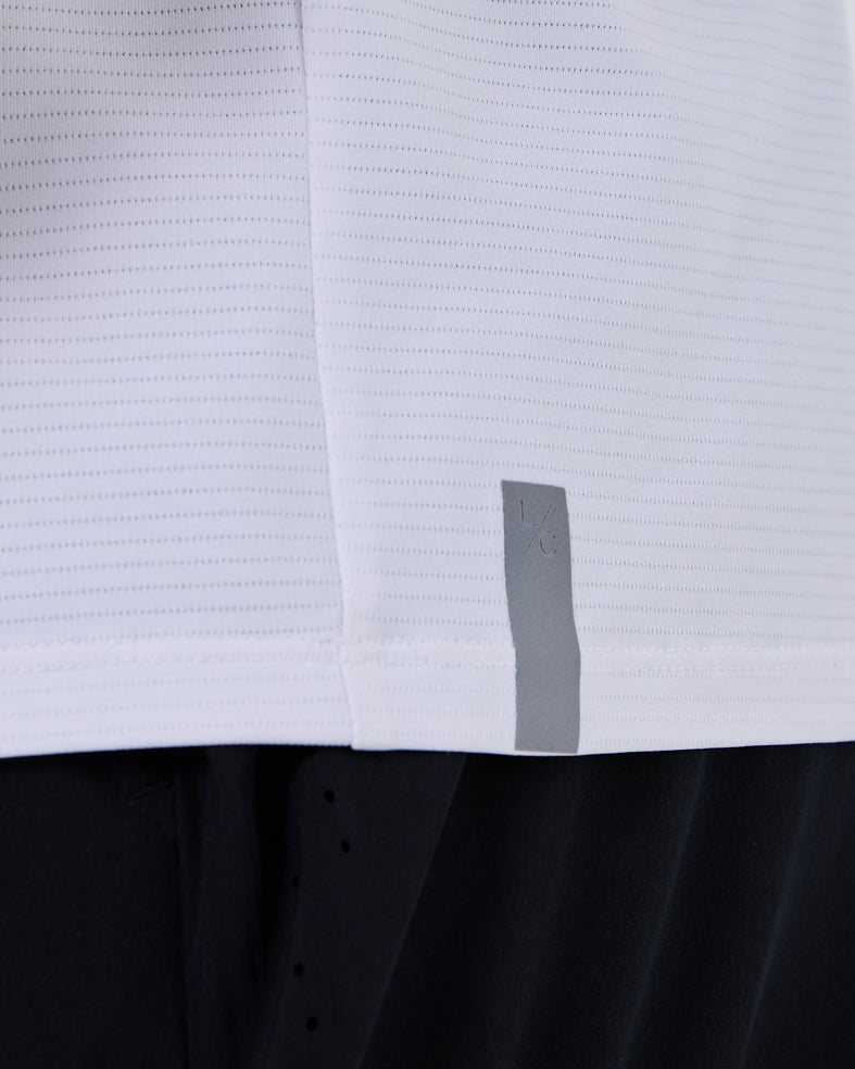 Men's Hybrid Active Tee - Breathable Quick-Dry Performance Shirt for Gym, Running & Outdoor Sports - White