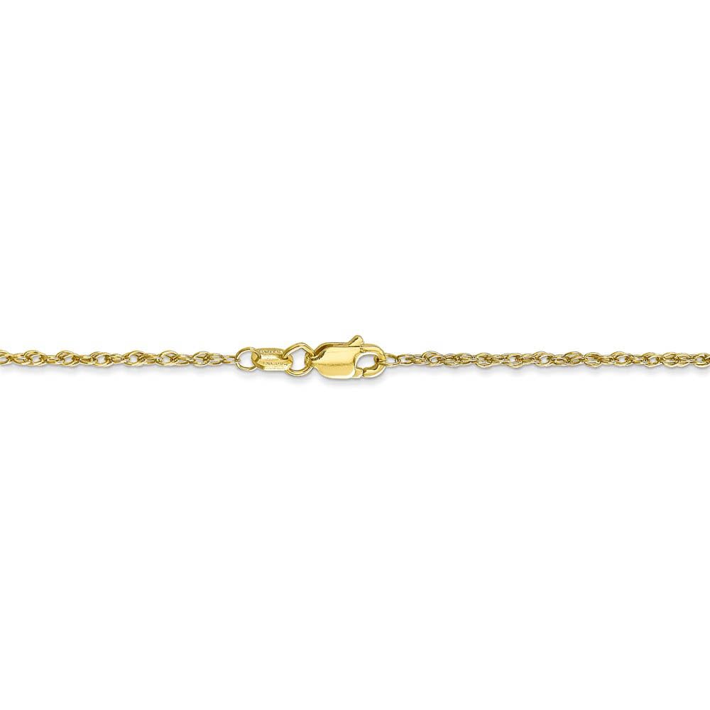 1.3mm 10k Yellow Gold Solid Baby Rope Chain Necklace - Dainty Black Bow Pendant for Women & Girls | Perfect for Birthdays, Anniversaries & Everyday Elegance