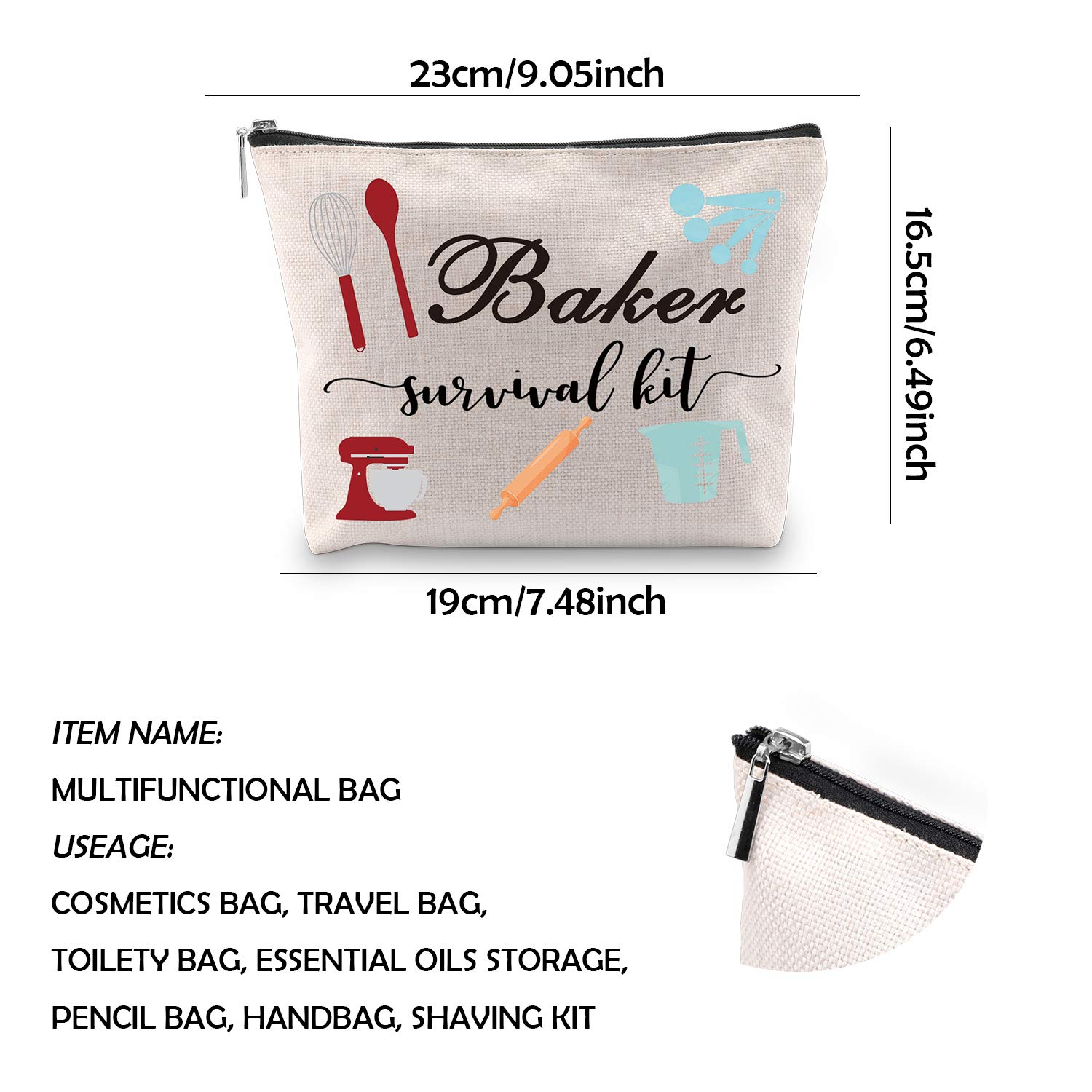 WCGXKO Baker Survival Kit - Portable Travel Toiletry & Makeup Bag for Baking Lovers (Marble Design) - Perfect for Baking Classes, Travel, and Gift Giving