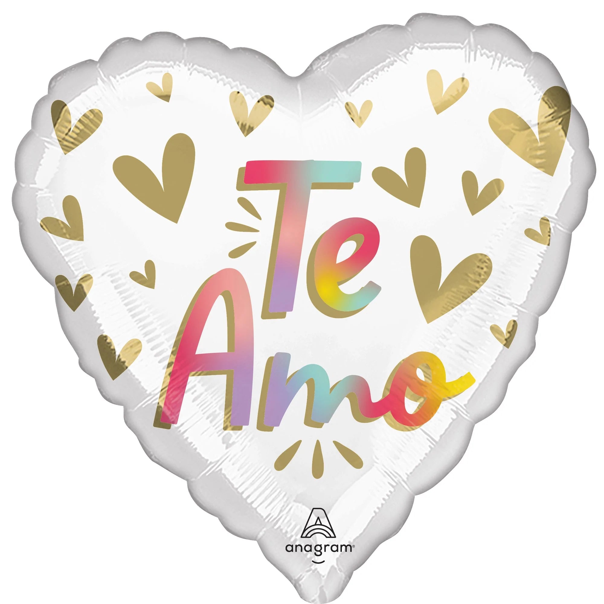 Te Amo Ombre Multicolored Heart Shaped Foil Balloon - 18 Inch Party Decoration for Birthdays, Anniversaries & Valentine's Day Celebrations