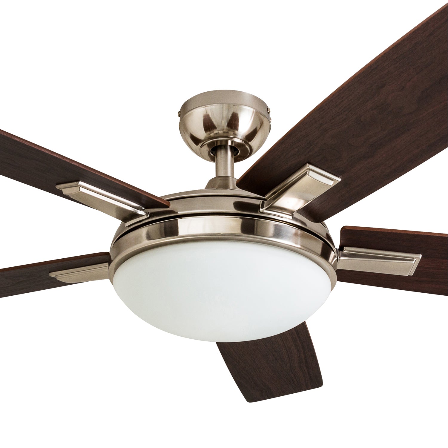 52 Inch Brushed Nickel Ceiling Fan with Remote Control - Modern Indoor Cooling for Living Room, Bedroom & Office