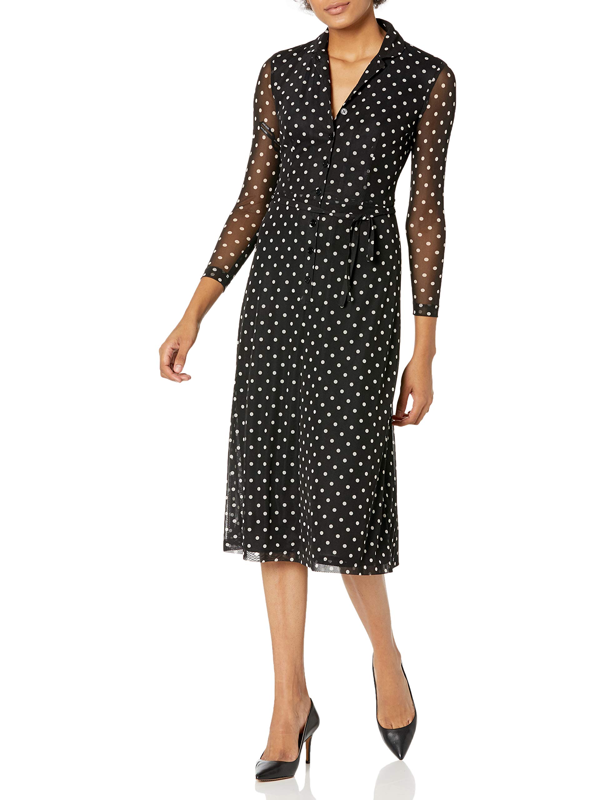 Anne Klein Women's Plus Size Long Sleeve Button Down Shirt Dress - Office Work & Casual Wear for Business Women