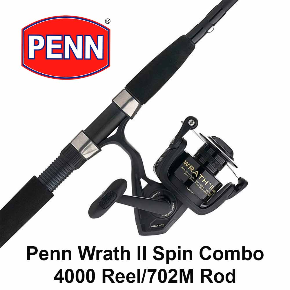 Penn Wrath II Spinning Fishing Rod and Reel Combo - Lightweight Graphite Rod with Smooth Ball Bearing Reel for Freshwater and Saltwater Fishing - Perfect for Bass, Trout, and Walleye Anglers