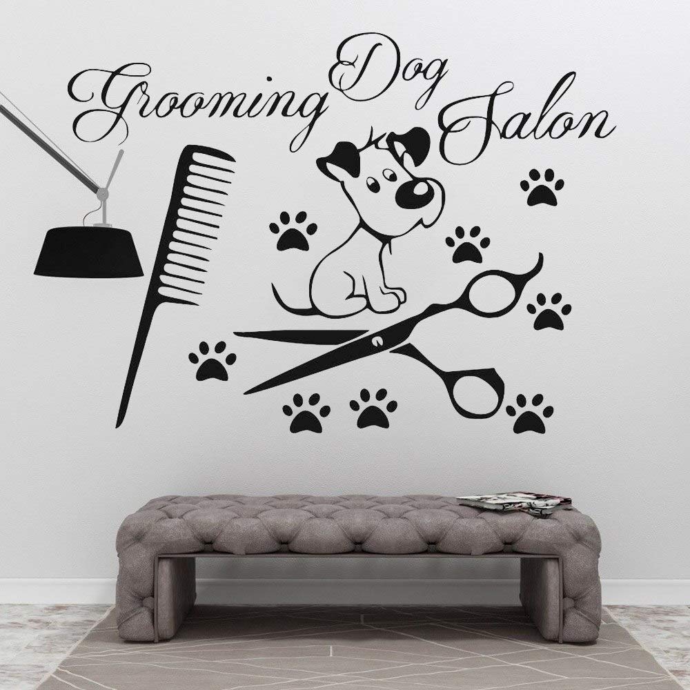 Dog Paw Vinyl Wall Decals for Pet Grooming Salon - 40x30 Inch Removable Stickers for Pet Stores, Nurseries & Shop Windows - Perfect for Dog Grooming Stations & Pet-Friendly Interior Decor