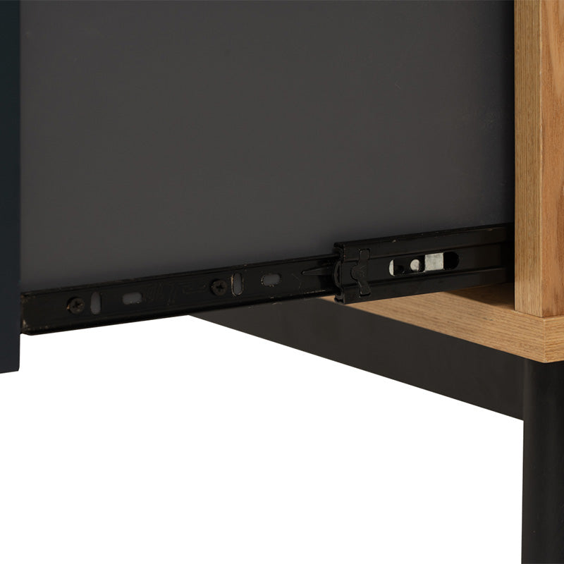 CASTOR 180cm Entertainment TV Stand with Storage - Natural, Navy Blue & Black Modern TV Console for Living Room, Bedroom & Home Theater