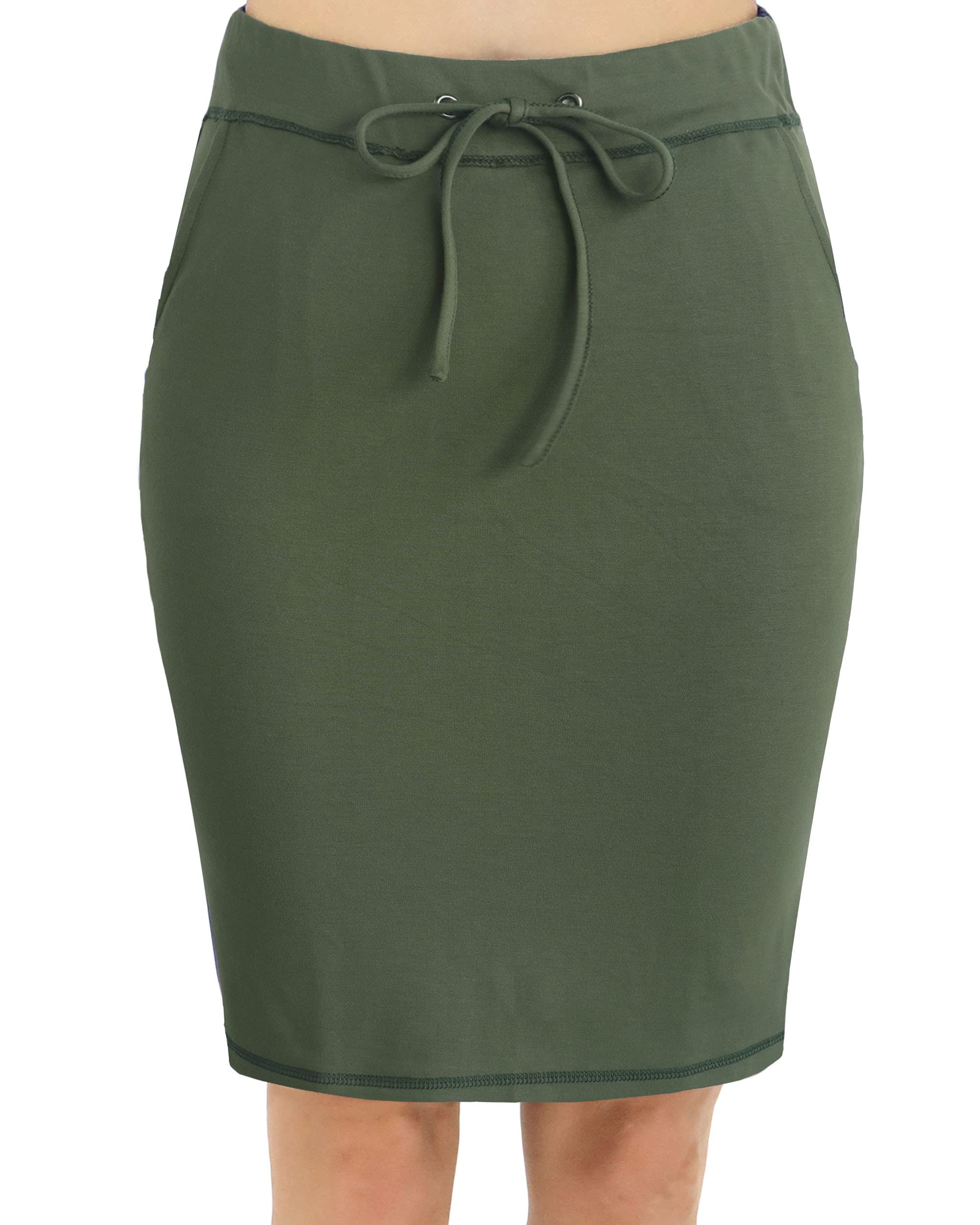 BENANCY Women's High Waist Stretch Pencil Skirt with Pockets - Slim Fit Office Work Skirt for Business Casual & Professional Wear