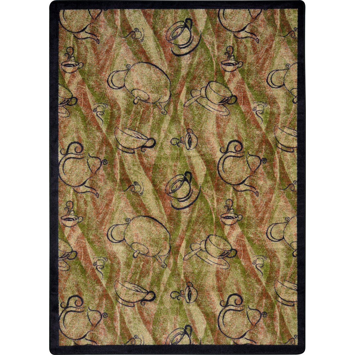 Joy Carpets Kaleidoscope Fresh Brew Whimsical Area Rugs in Hazelnut - Soft Non-Slip Living Room Rug for Bedroom, Nursery & Playroom Decor