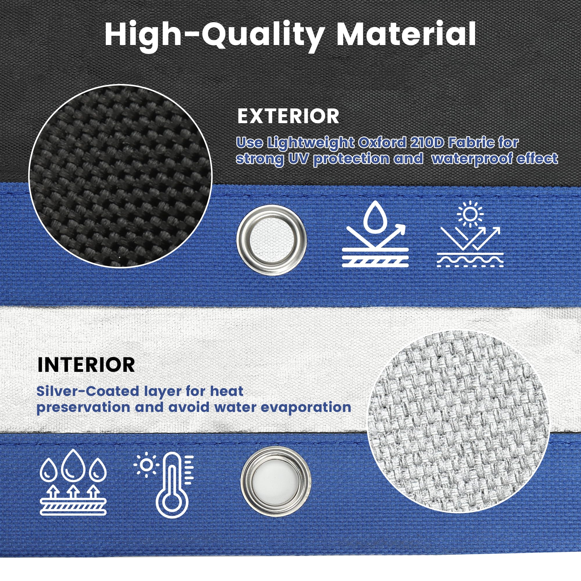 **MIXC 10 Ft Round Solar Pool Cover for Above Ground Pools – Heavy Duty Waterproof & Dustproof Summer Pool Protector with Accessories – Ideal for Hot Tubs, Winter Storage & UV Protection (Black)**