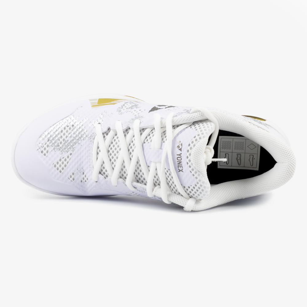 Yonex Eclipsion Z3 Men's Badminton Shoes - White/Gold - Lightweight & Breathable for Court Sports - Perfect for Badminton, Tennis & Indoor Games