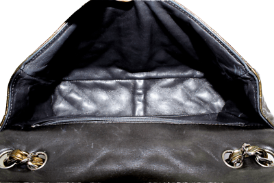 Authentic 2008 Chanel Classic Jumbo Quilted Patent Leather Handbag in Rare Olive Green - Luxury Designer Purse for Women, Perfect for Evening Events & Special Occasions