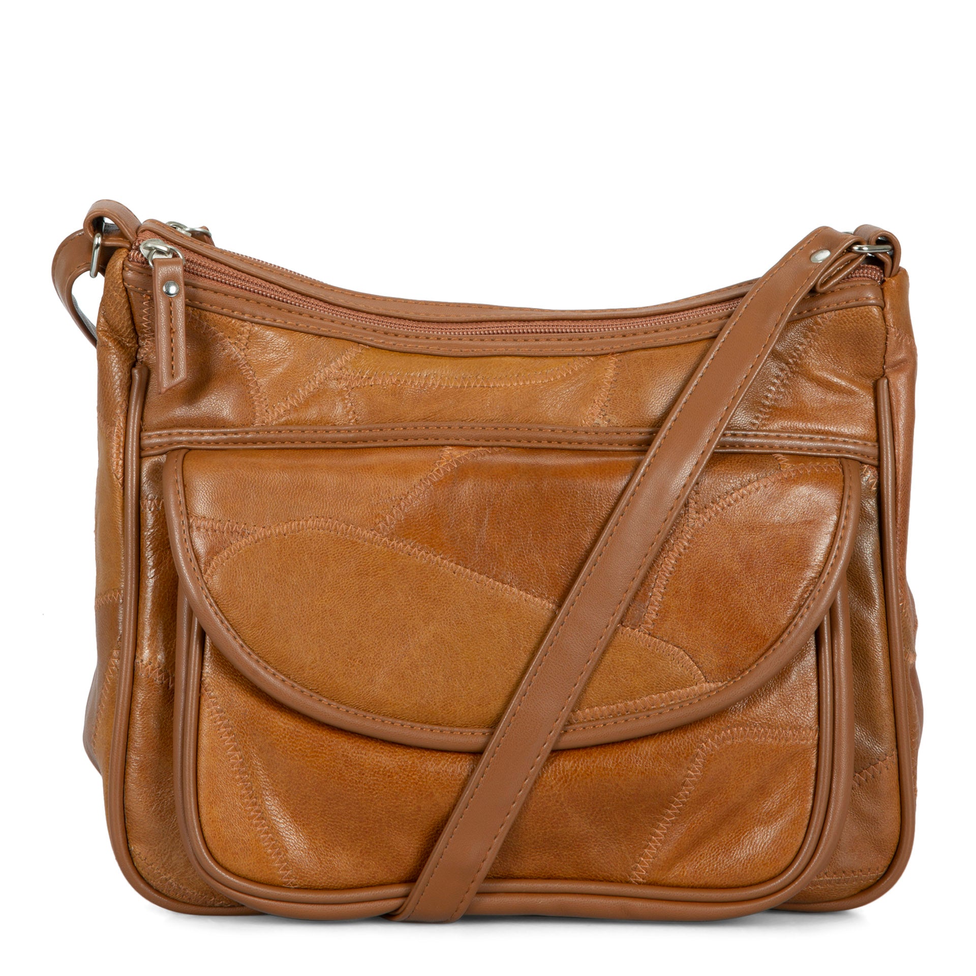RFID Blocking Leather Crossbody Bag with Flap - Secure & Stylish for Travel, Shopping & Daily Use