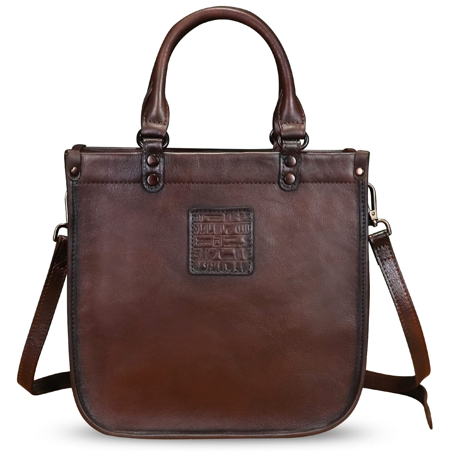 Genuine Leather Handbags for Women - Vintage Real Leather Tote, Shoulder & Crossbody Purse - Fashionable Satchel Bag for Work, Travel & Everyday Use