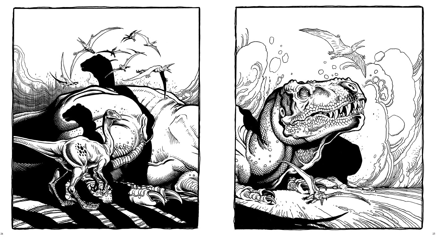 Dinosaurs Coloring Book by William Stout - Prehistoric Animal Art for Kids & Adults | Perfect for Relaxation, Education & Creative Fun