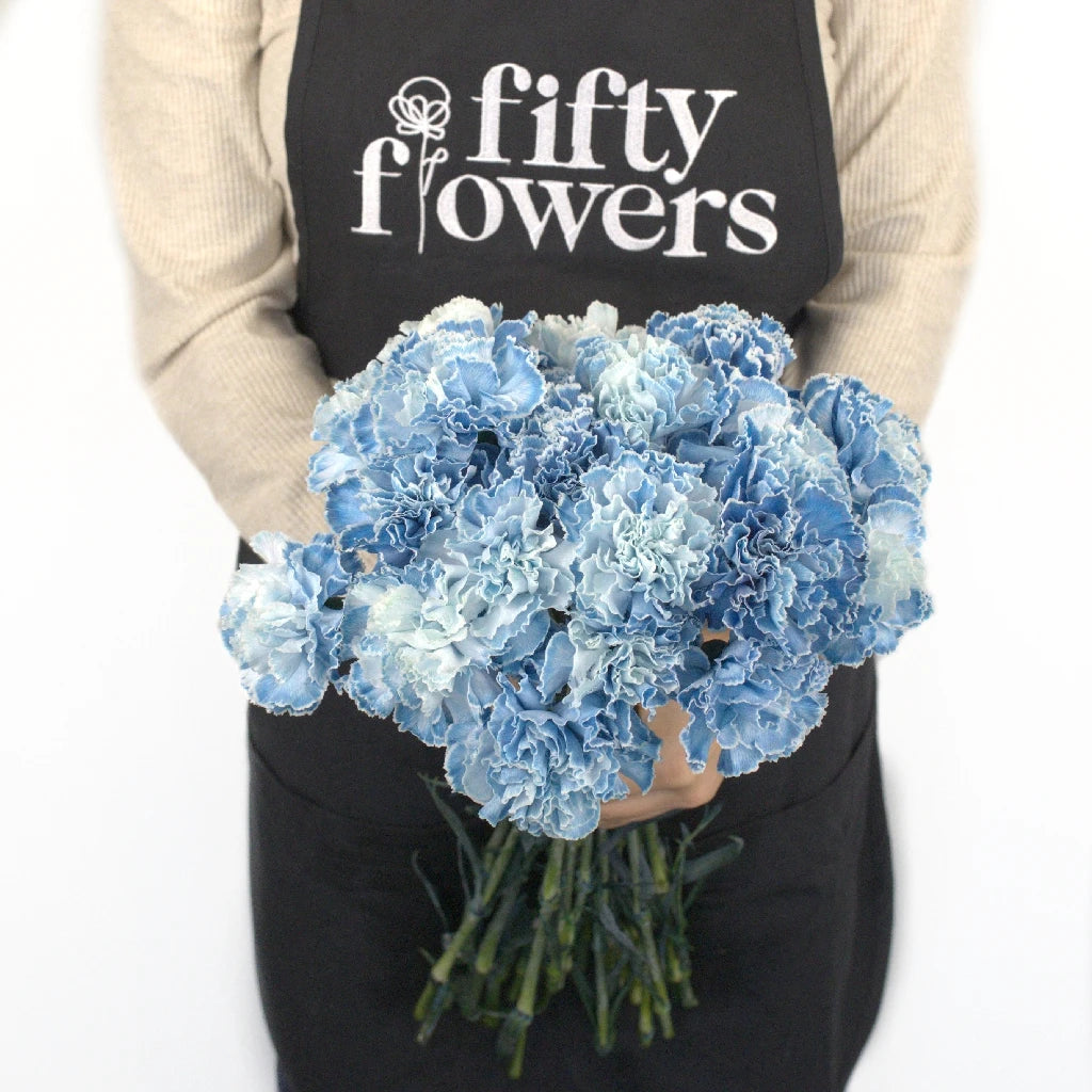 Blue Carnation Flowers for Baby Shower Decorations - Perfect for Nursery Decor, Gender Reveal Parties & Newborn Celebrations