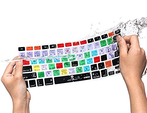 XSKN Adobe Lightroom Shortcuts Keyboard Cover for MacBook - Hot Keys Skin Compatible with MacBook Air 13 & MacBook Pro 13/15/17 (US/EU ISO Layout) - Perfect for Photo Editing & Digital Artists