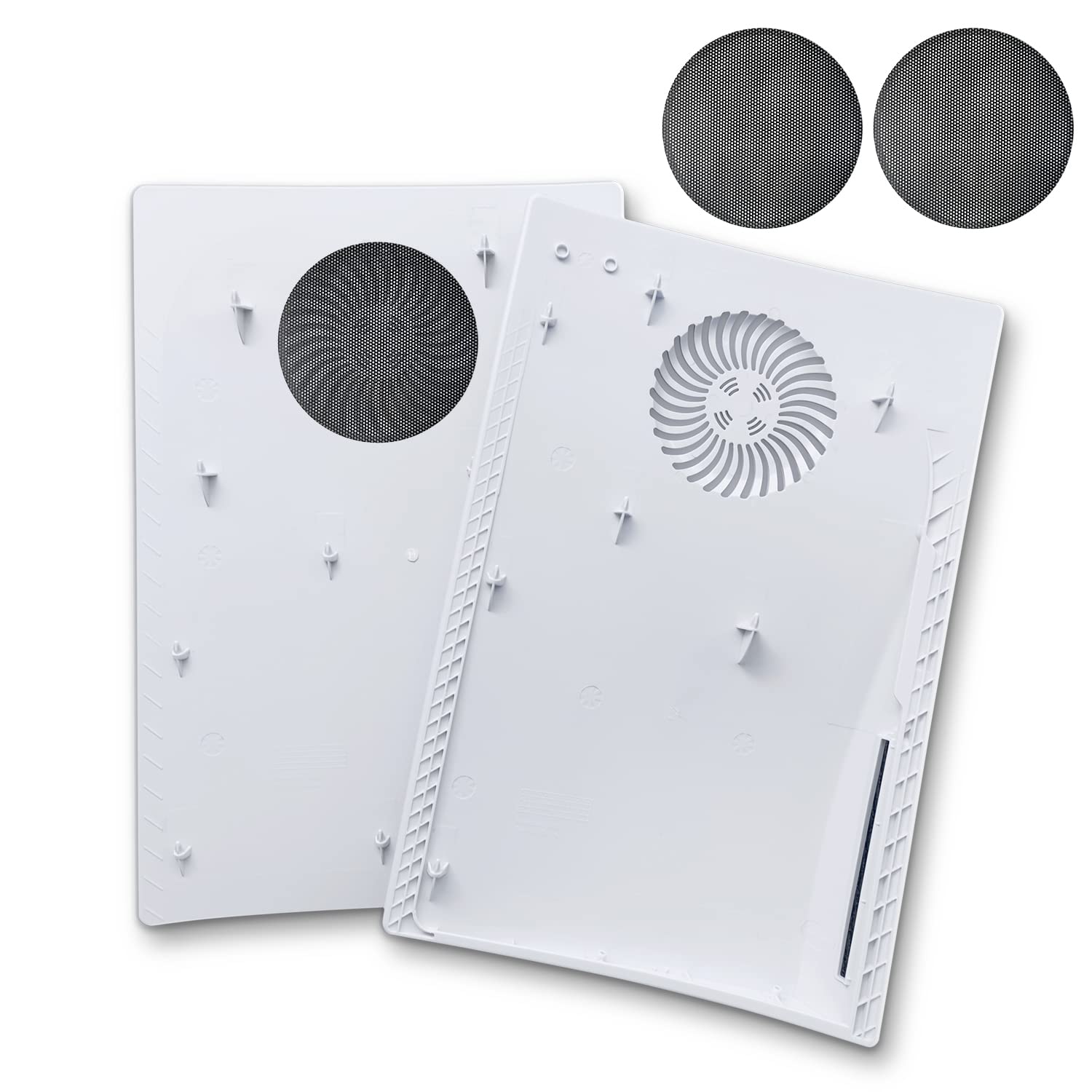 PS5 Console Cover with Cooling Vents & Dust Filter - ABS Anti-Scratch Replacement Shell Faceplate for PS5 Disc Edition (White) - Perfect for Gaming Protection & Customization