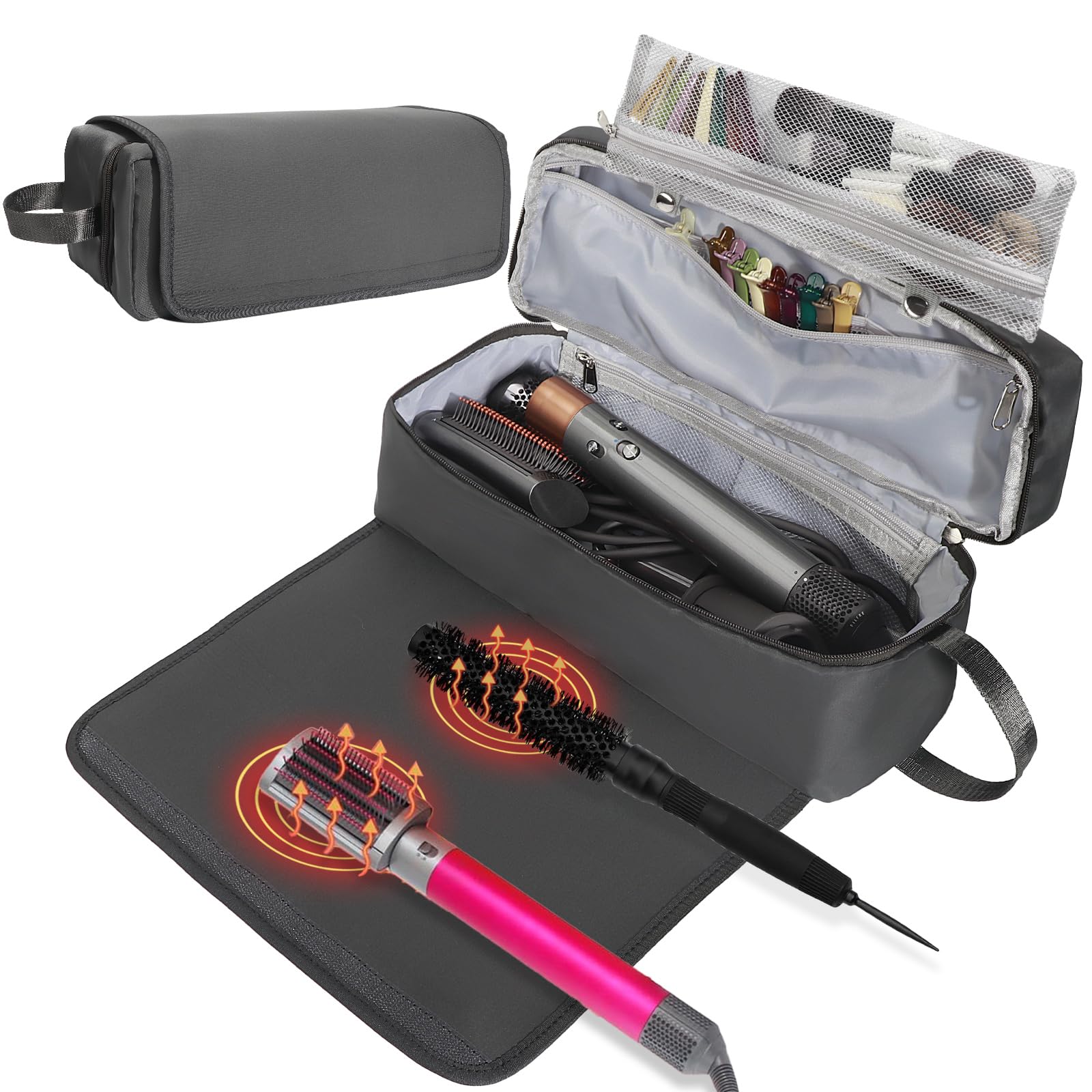 Heat Resistant Hair Tools Travel Bag for Styling Essentials - Perfect for Women's Travel & Salon Visits
