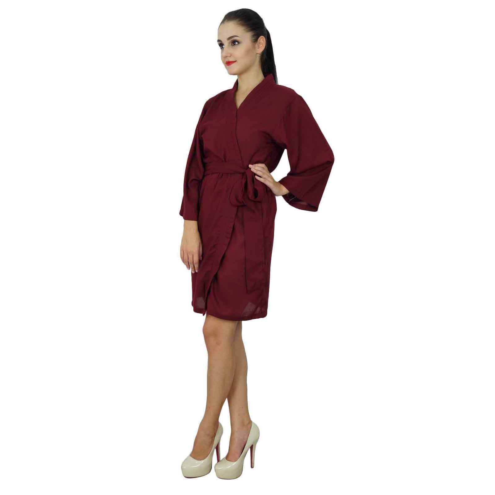 Bimba Women's Soft Modal Cotton Short Belted Robe - Lightweight Wrap Bathrobe for Spa, Lounge & Home Relaxation