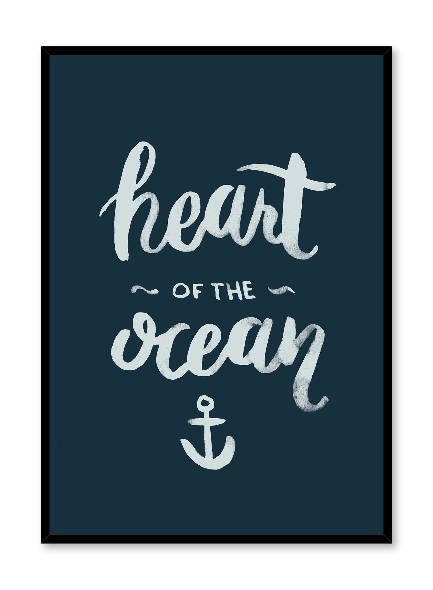Heart of the Ocean Wall Art Poster - Vintage Nautical Decor for Living Room, Bedroom & Office - Perfect Coastal Theme Gift for Beach House