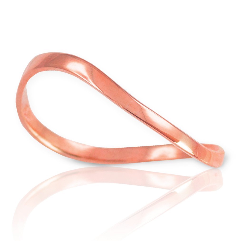 10k Rose Gold High Polish Wave Thumb Ring for Women - Elegant Jewelry Gift for Wedding, Party & Everyday Wear