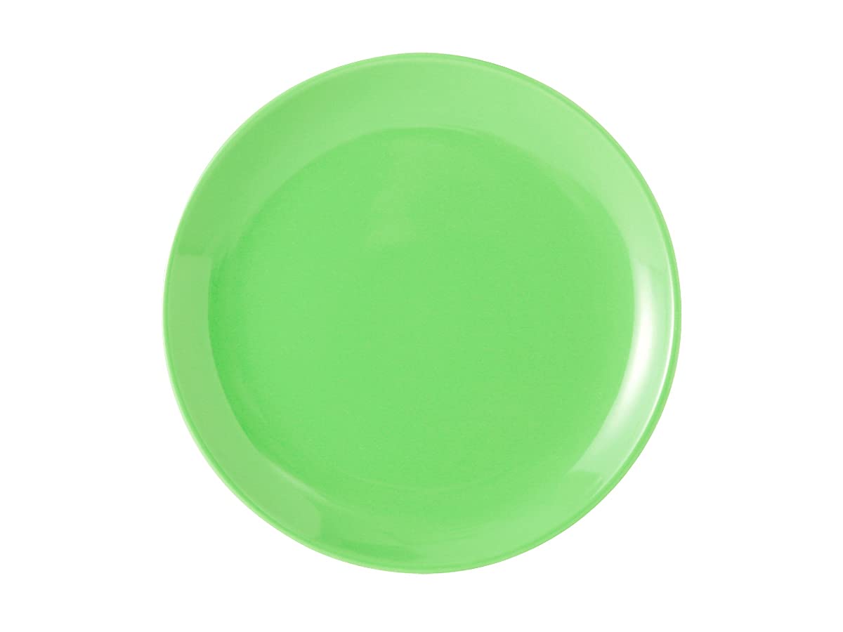 Tuxton China BTA-0904 9-Inch Round Ceramic Dinner Plate - Narrow Rim, Microwave & Dishwasher Safe, Oven Proof, Vitrified - Set of 12 for Healthcare, Restaurants & Home Dining (Cilantro Design)