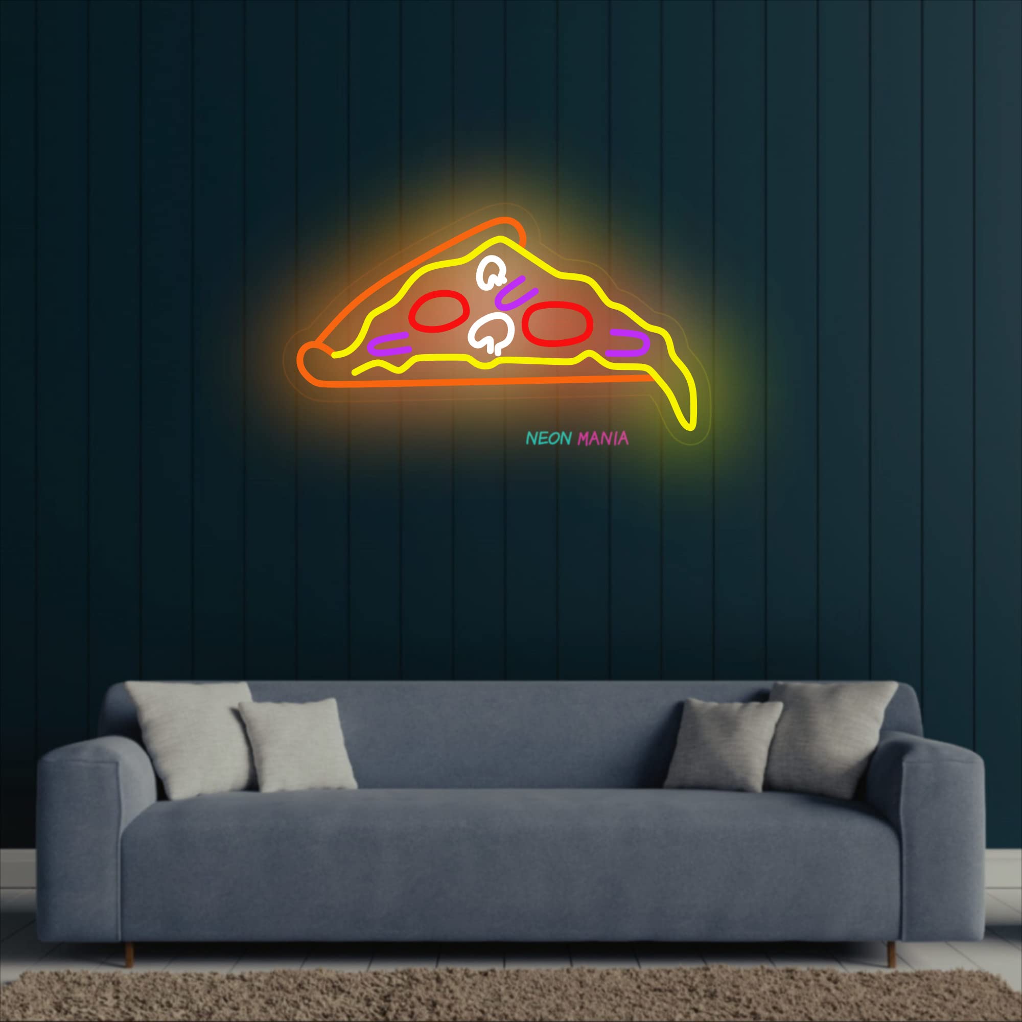 Pizza Neon Sign with Fasteners & Wi-Fi Phone Control - 25