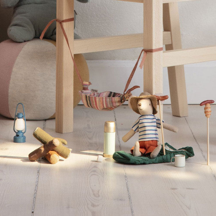 Maileg Bonfire Camping Set - Miniature Mouse Toy for Kids | Perfect for Pretend Play, Storytelling & Collectibles