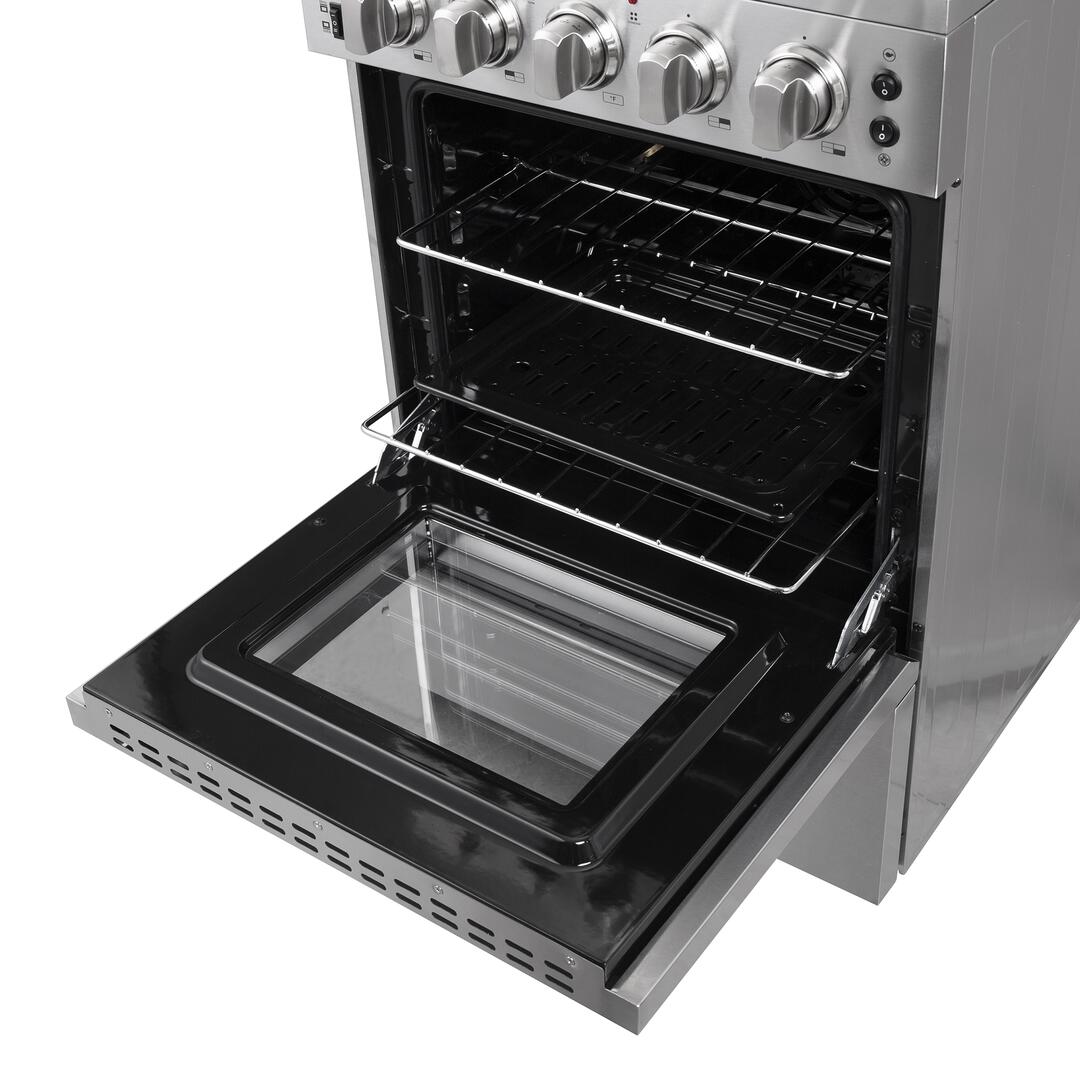 Forno 24 Inch Pro Style Electric Range with 4 Burners - Stainless Steel Stove for Home Kitchen, FFSEL6069 24 | Perfect for Cooking, Baking & Family Meals