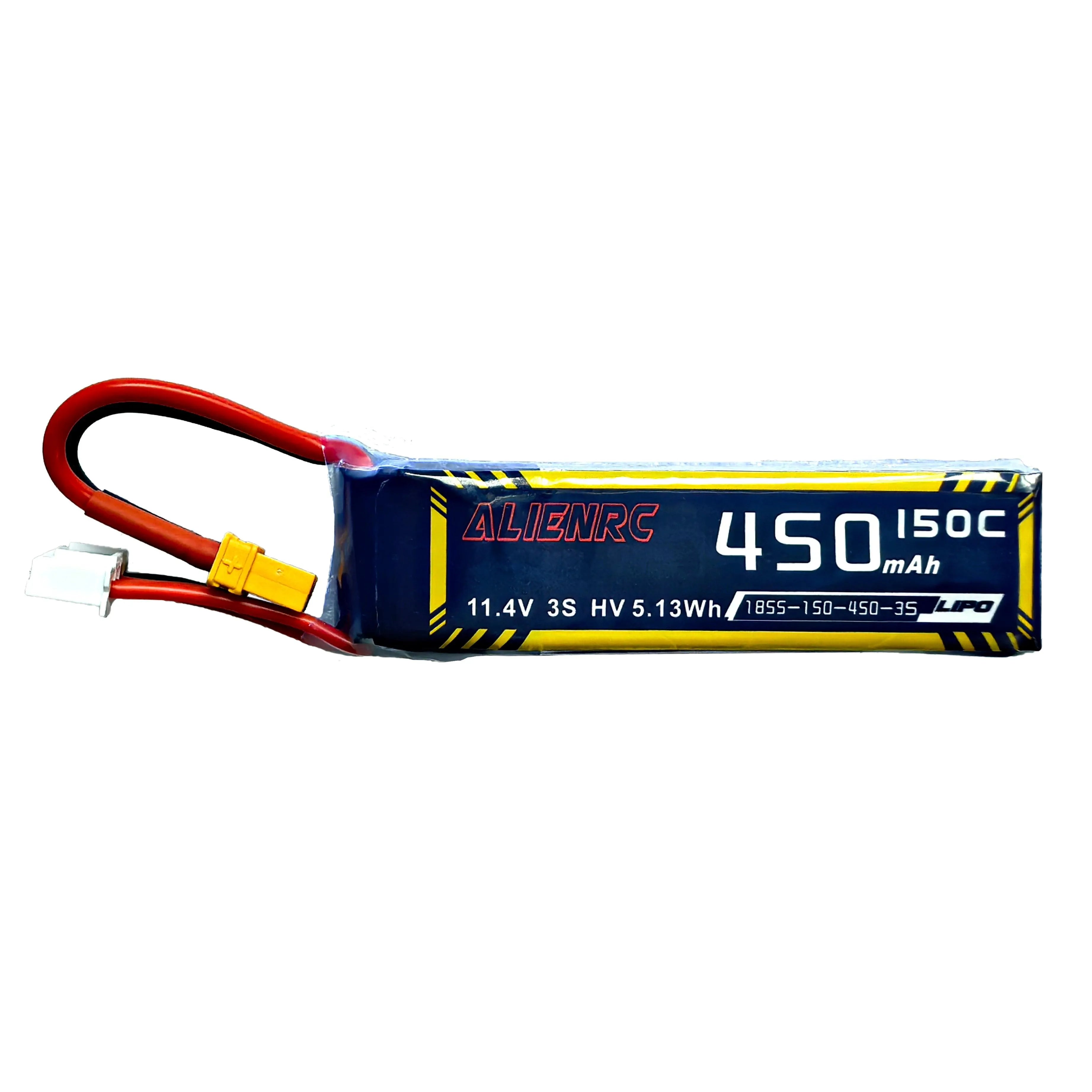 High-Performance Alien 450mAh 3S 11.4V 150C LiPo Battery with XT30 Connector - Perfect for FPV Drones, RC Cars, and DIY Electronics Projects