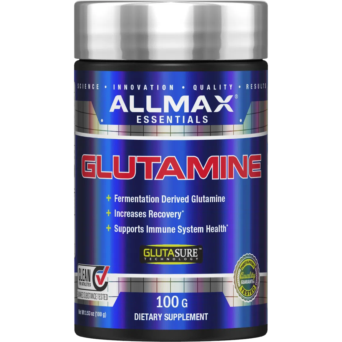 ALLMAX Glutamine Powder - Premium L-Glutamine Supplement for Muscle Recovery & Immune Support - Ideal for Post-Workout, Fitness & Bodybuilding - Unflavored 1000g (2.2lb)
